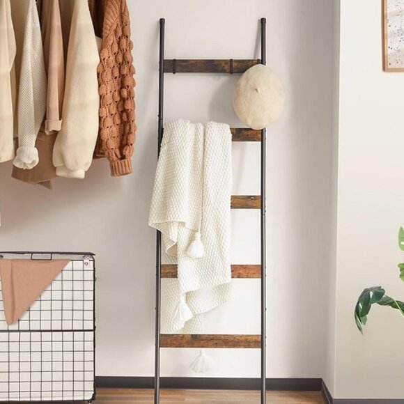 NEW 5 -TierBlanket Ladder for Living Room, Farmhouse Quilt Holder
